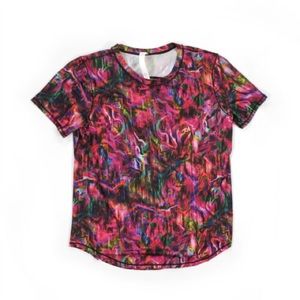 Lululemon High Neck Run and Train Pink Lava Multi tee shirt 4